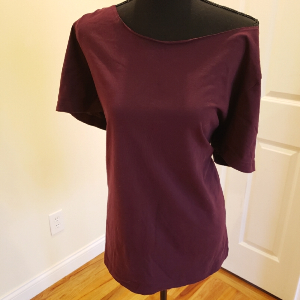 Victoria's Secret PINK, short sleeve tunic T-shirt, plum purple, size Large